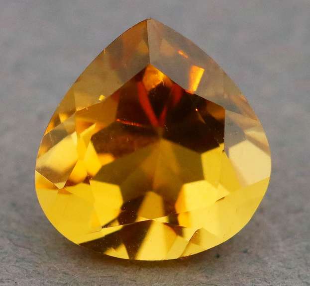 Large 5.97ct wide pear cut Madeira Citrine