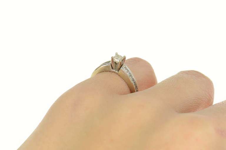 14K White Gold 1.19 Ctw Princess Diamond Engagement Ring