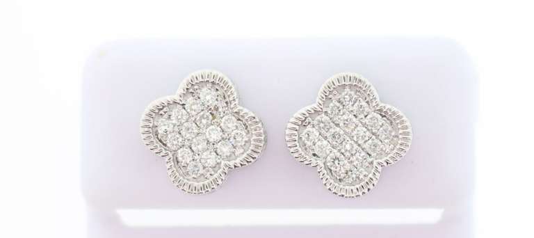 14kt White Gold & Diamond Earrings