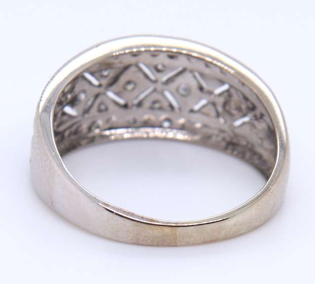 Dazzling White Gold Diamond Wide Band