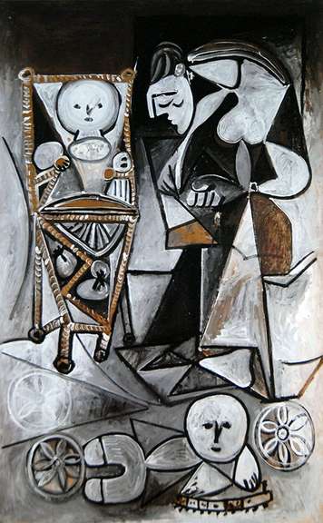 Pablo Picasso, Woman Drwaing Surrounded By Her Children