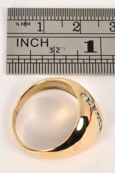 Modern 14k  Ring with Channel Set Diamonds