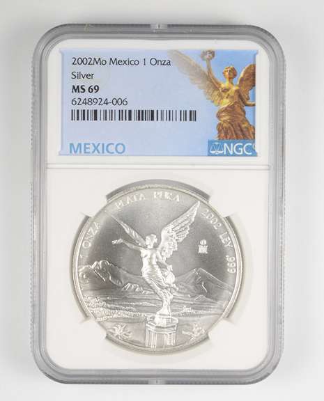 MS69 2002 MO Mexico 1 Onza .999 Fine Silver - Graded NGC