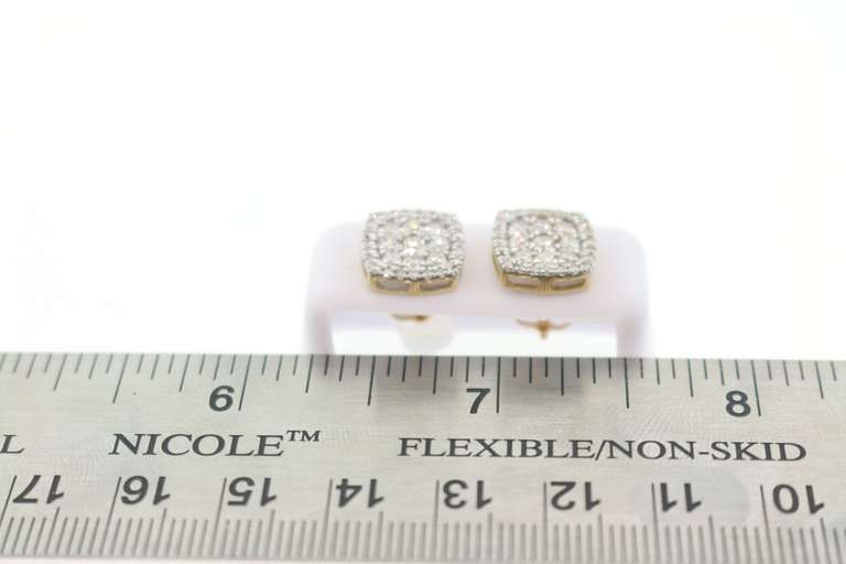 Imperial Diamond Studded Halo 14k Yellow Gold Earrings