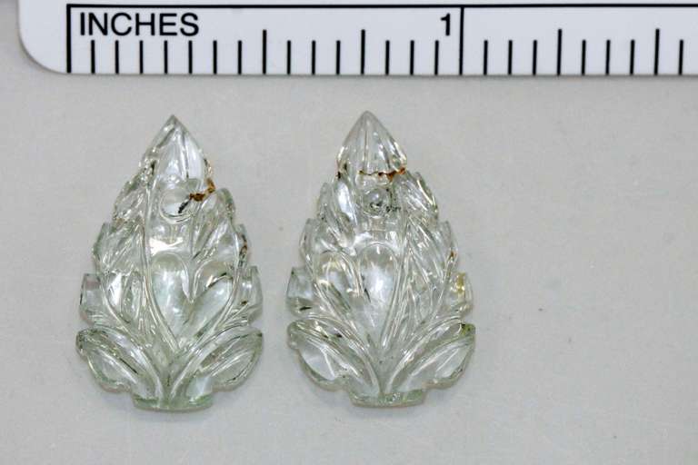 Carved Unheated Aquamarine Pair - 15.58 cts.