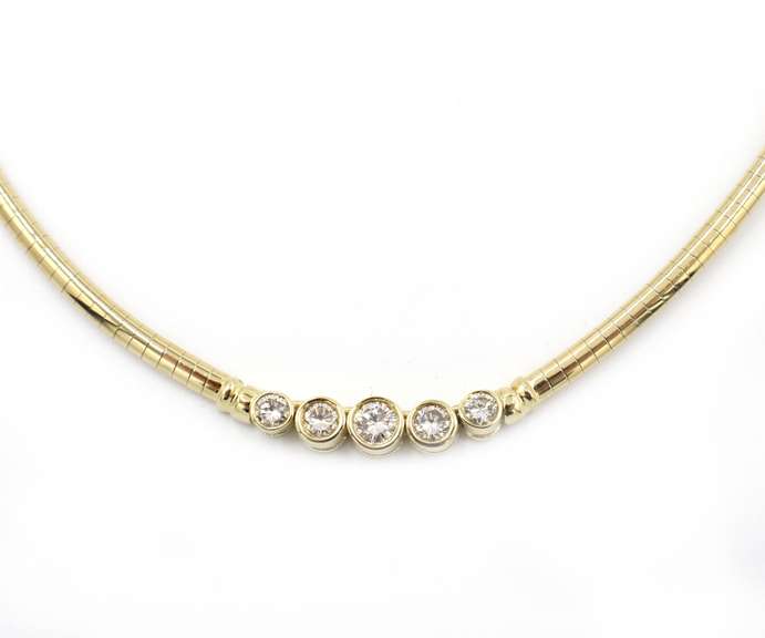 1.35ct Diamond Omega Necklace in 14K