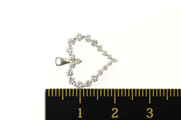 18K White Gold 0.56 Ctw Diamond Heart Love Symbol Pendant
