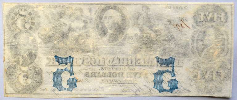 $5 Mechanics Bank Of Memphis 1854  Note