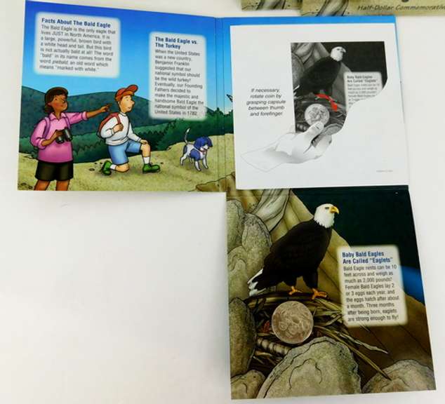 6 Young Collector 1/2 Dollar Bald Eagle Coin Sets