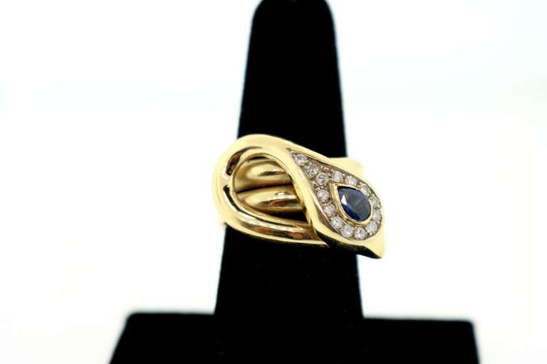 18kt Diamond and Sapphire Snake Ring