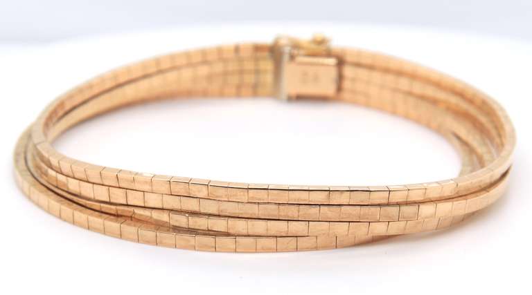Incredible 18kt 4 Row Square Link Bracelet