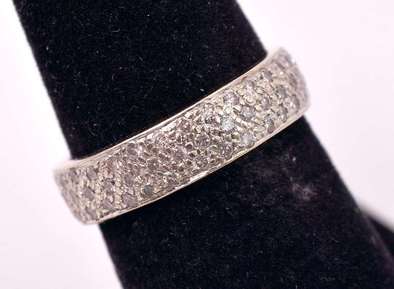 Brilliant Diamond Band Ring in White Gold
