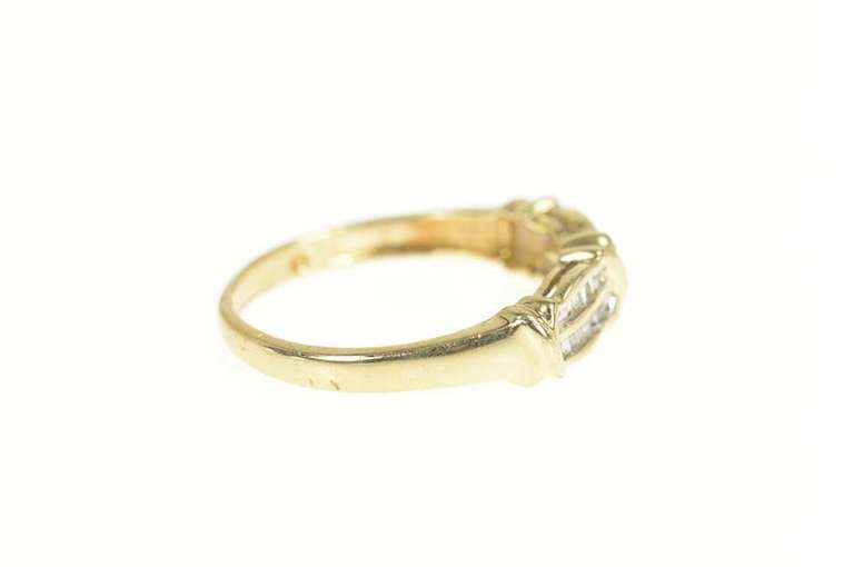 10K Yellow Gold 0.20 Ctw Baguette Diamond Tiered Statement Ring