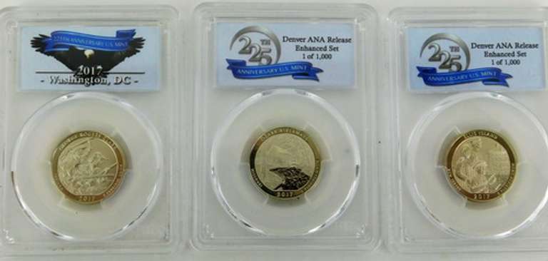 3 US Quarters 2017-S, Graded SP 70