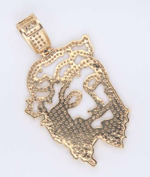 Amazing Yellow Gold 3d Jesus Head Pendant