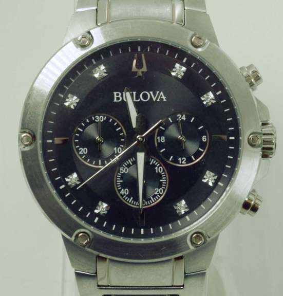 Bulova Diamond Accented Chronograph. Pre-Owned.