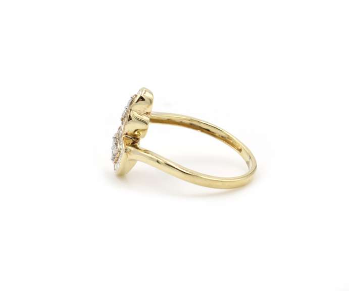 0.83ctw Diamond Heart Bypass Ring in 14K