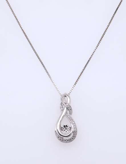 Sterling Silver Cubic Zirconia Pendant on Chain