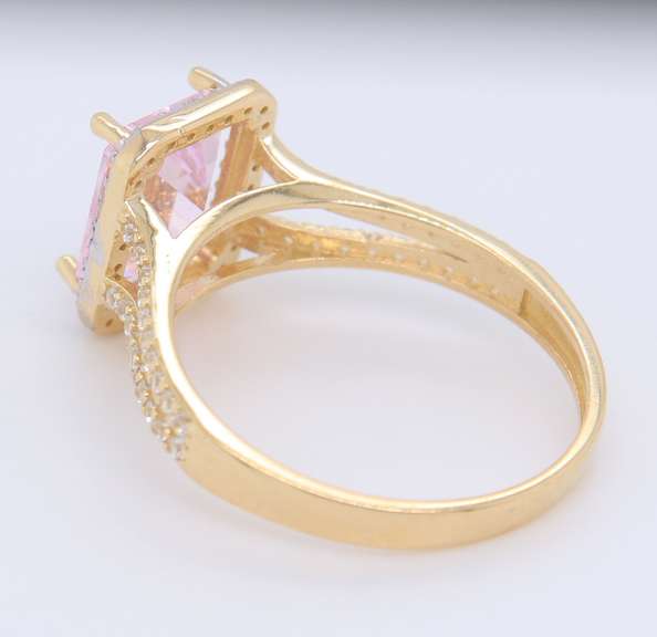 Favorite Yellow Gold Amethyst and Cubic Zirconia Ring