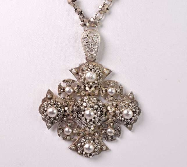 Incredible Vintage Irish Cross Pendant in Sterling Silver