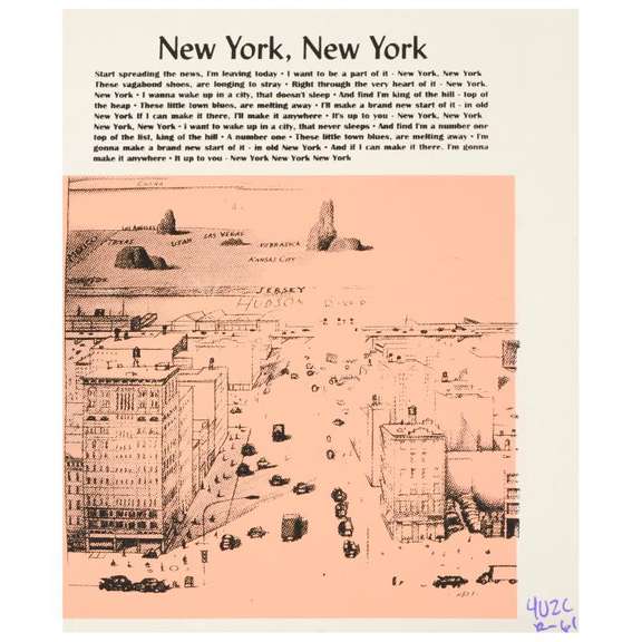 Ringo Daniel Funes (Protege of Andy Warhol's Apprentice, Steve Kaufman), "New York, New York" One-of-a-Kind Hand Pulled Silkscreen on Canvas, Hand Signed with Letter of Authenticity.
