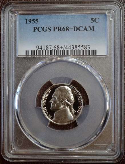 1955 5C PCGS PR68+DCAM.