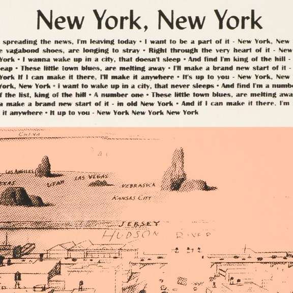 Ringo Daniel Funes (Protege of Andy Warhol's Apprentice, Steve Kaufman), "New York, New York" One-of-a-Kind Hand Pulled Silkscreen on Canvas, Hand Signed with Letter of Authenticity.