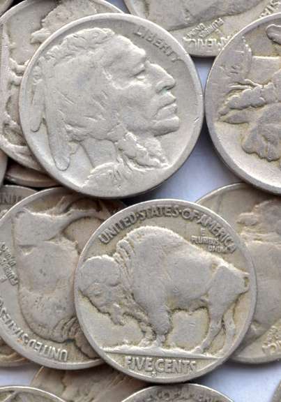 60 Plus Partial Date Mint Marked 1920 Era Buffalo Nickels