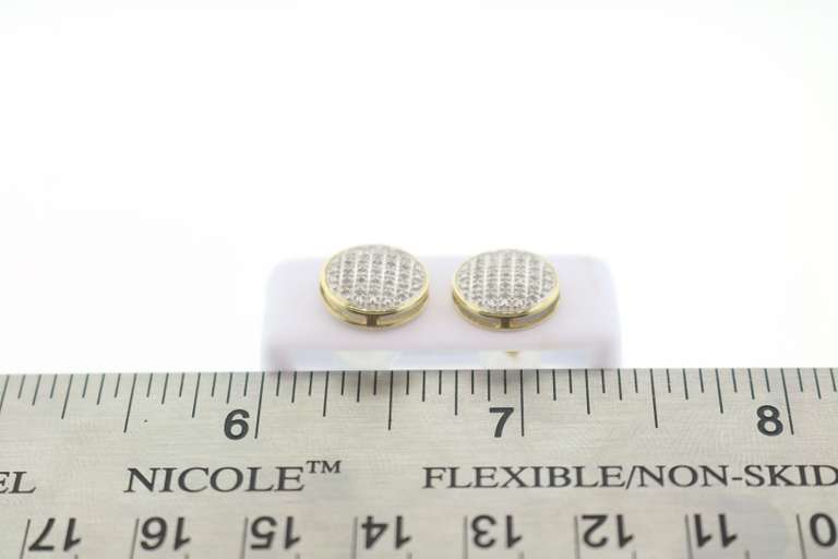 Elegant Round Diamond Clustered Earrings with 10k Yellow Gold
