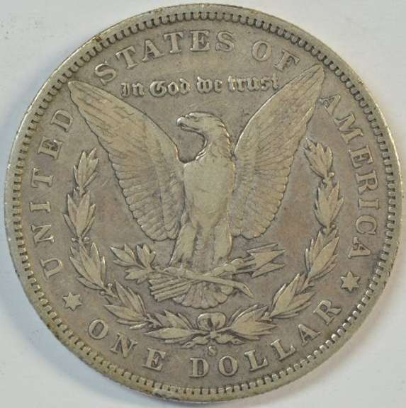 Choice XF 1892-S Morgan Silver Dollar. Rare key date