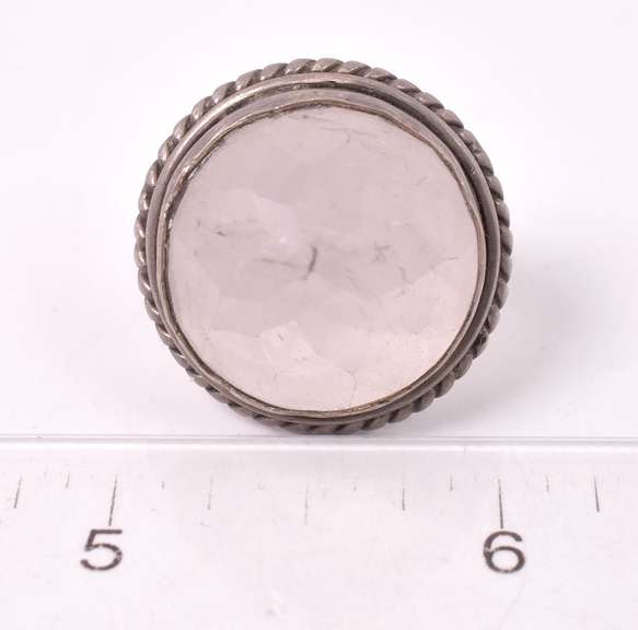 Incredible Massive 15.10CTS Rose Quartz Ring in Sterling Silver