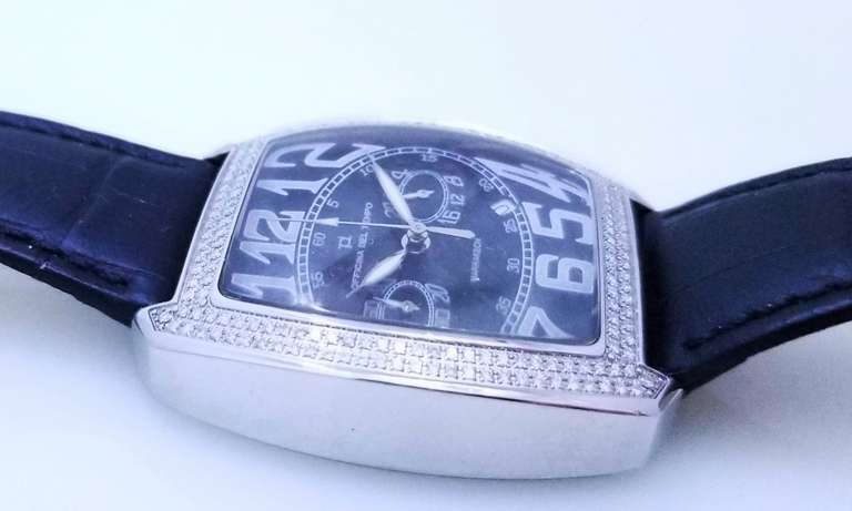 Men’s Chronograph limited edition with 188 natural diamonds Leather Strap Officina Del Tempo Italy