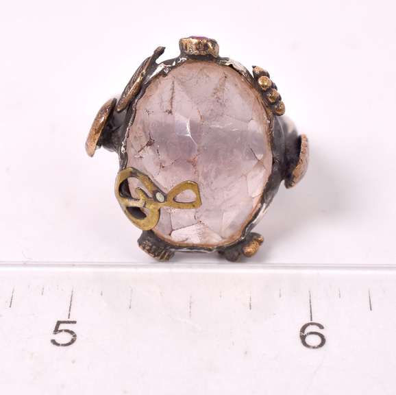 Ravishing Vintage 11.08CTS Rose Quartz Ring in Sterling Silver