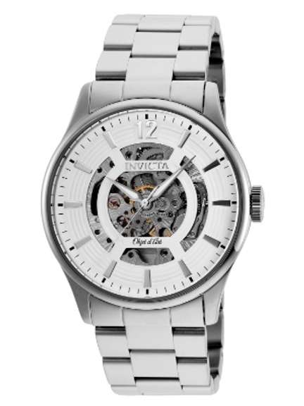 Invicta White Skeleton Dial Automatic, New In Box.