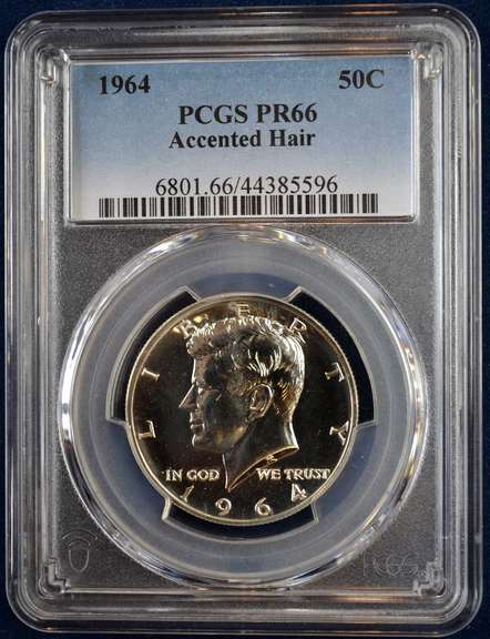 1964 Proof Accented Hair Kennedy Half Dollar PCGS PR66