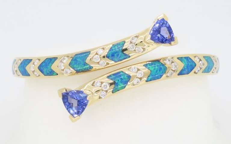 LeVian Diamond, Opal, and Tanzanite Bangle