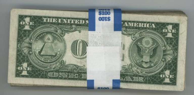 Pack of 100 Series of 1935 $1 Silver Certificate notes