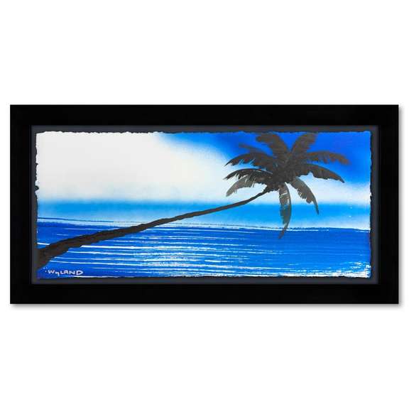 Wyland, "Palm Trees" Framed, Hand Signed Original Painting with Letter of Authenticity.
