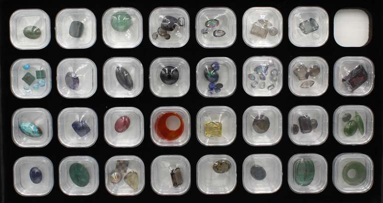 Tray of Loose Colored Gemstones