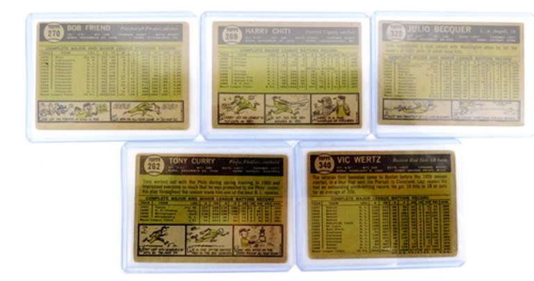 5 Topps 1961 Baseball Cards