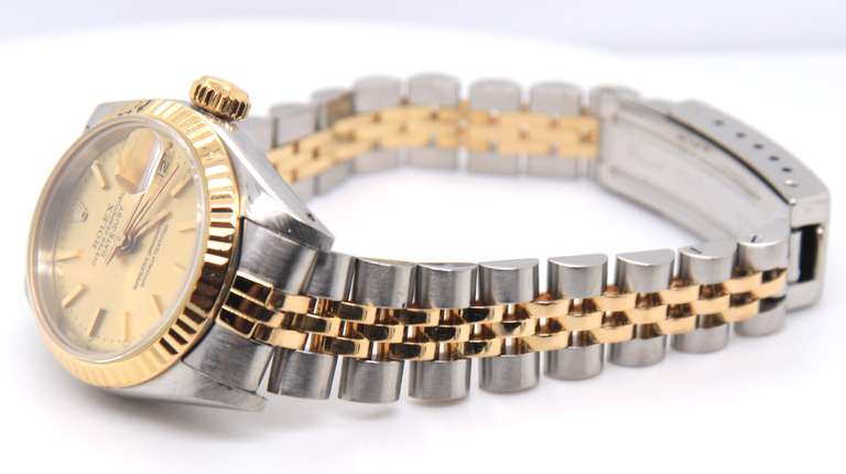 Rolex Datejust 2 Tone Champagne Dial on Jubilee Bracelet Watch