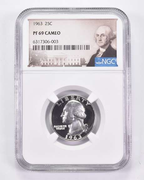 PF69 CAM 1963 Washington Quarter - Graded NGC