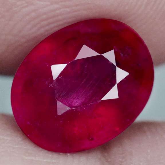 Vivid imperial red 3.77ct oval cut Ruby