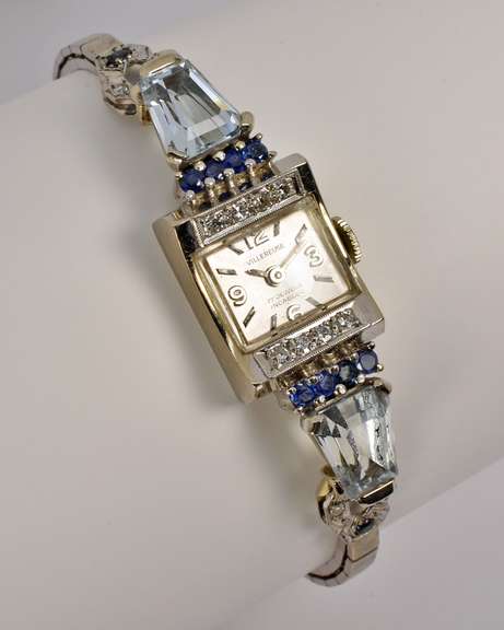 Snazzy WG Sapphire & Aqua Vintage Watch