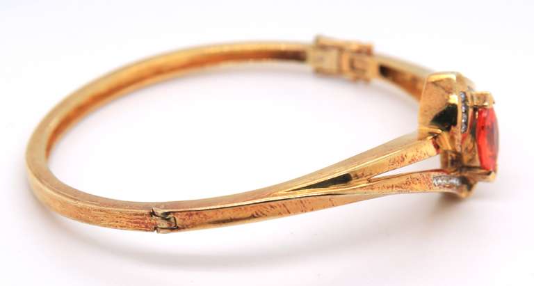 Gold Plated Cubic Zirconia Bangle Bracelet