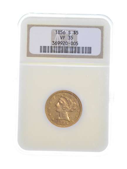 VF35 1856-S $5 Liberty Head Gold Half Eagle - Graded NGC