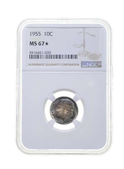 MS67* 1955 Roosevelt Dime - Graded NGC