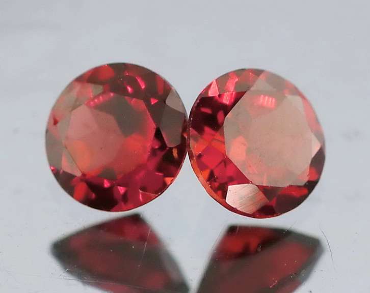 Vibrant open color 1.20ct pair of Rhodolite Garnets