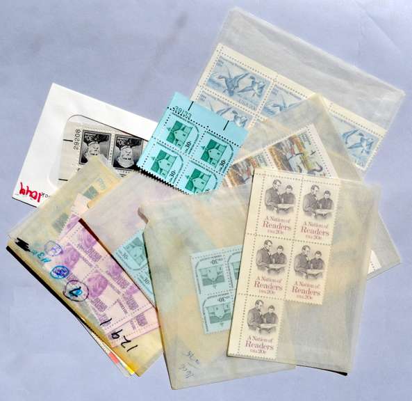 Five 20 Cent and Thirteen 30 Cent Mint US Plate Blocks