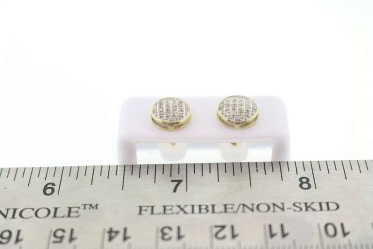 Elegant Round Diamond Clustered Earrings with 10k Yellow Gold